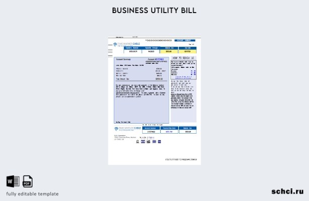 цифровая загрузка счета за коммунальные услуги Time Warner Cable, шаблон страниц